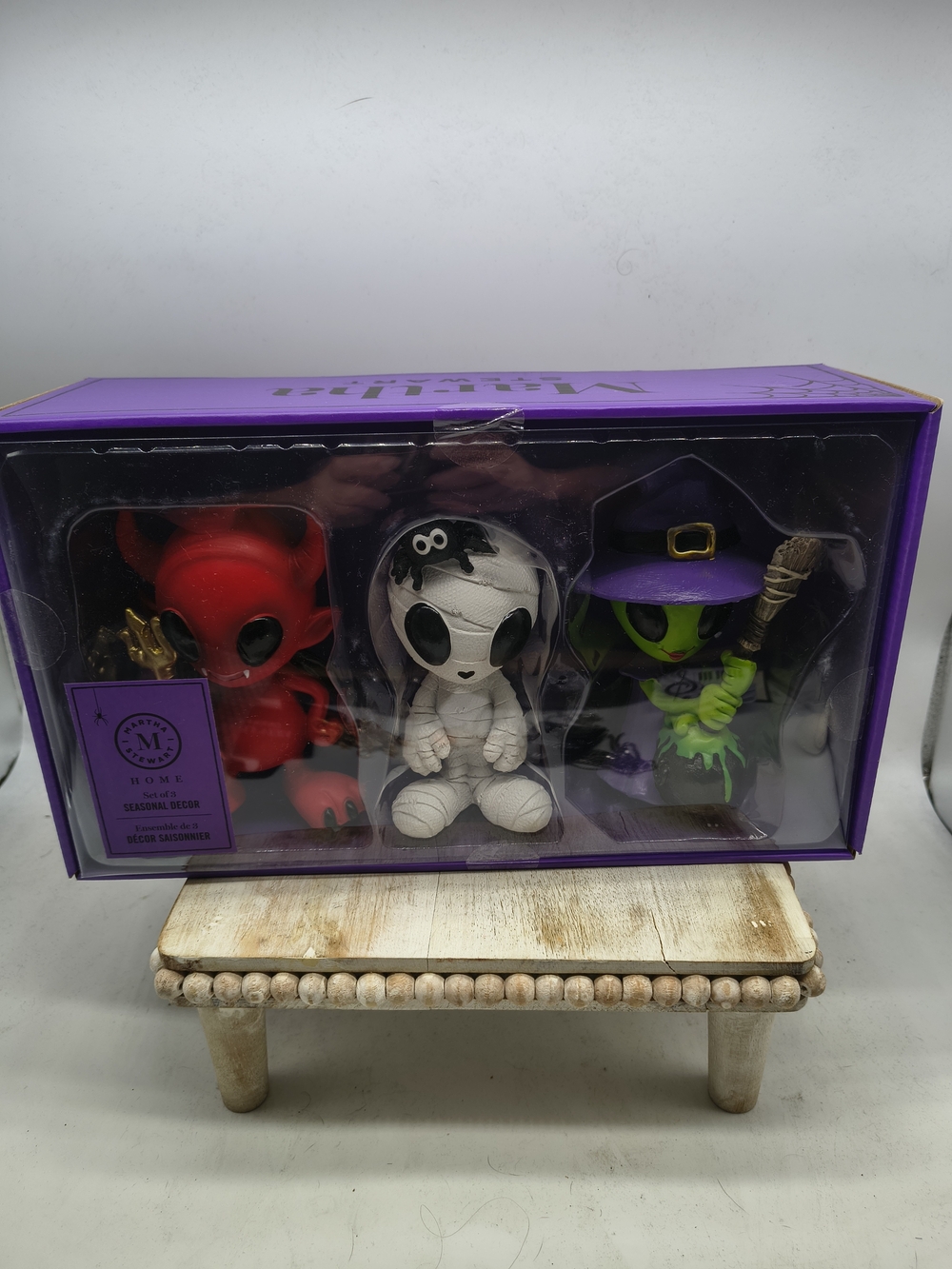 Set Of 3 Martha Stewart Halloween Alien Monster Figurines
